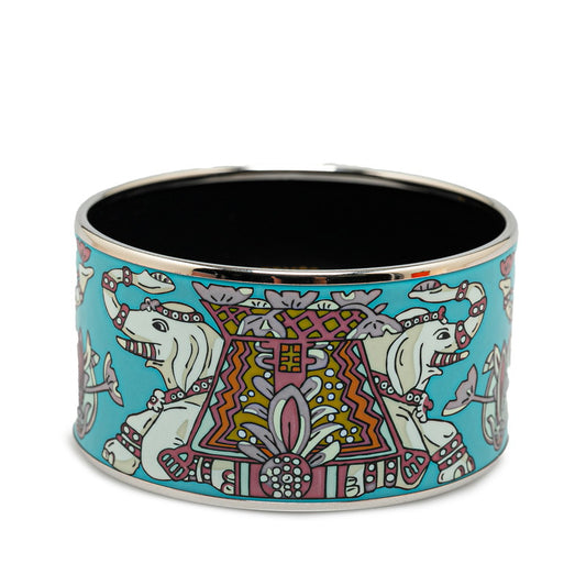 Hermes Enamel TGM Elephant Bangle Bracelet