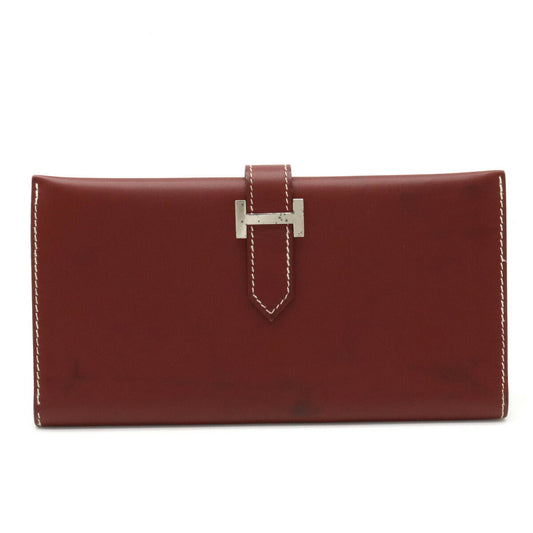 Hermes Leather Bearn Classic Long Wallet