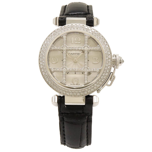 Cartier Pasha Grid 32mm SS K18WG Diamond Automatic Watch