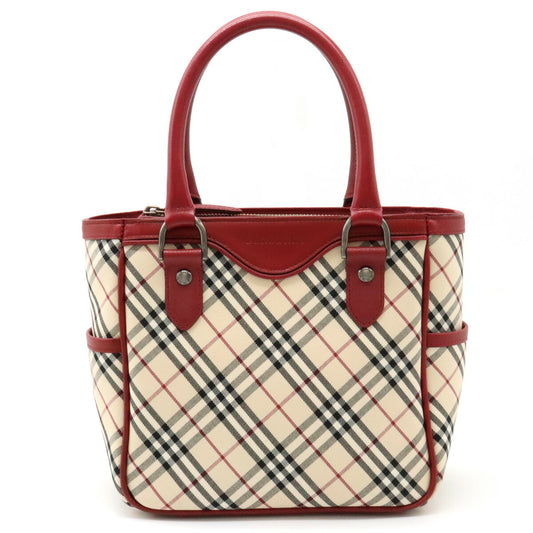 Burberry Nova Check Canvas Leather Tote Bag