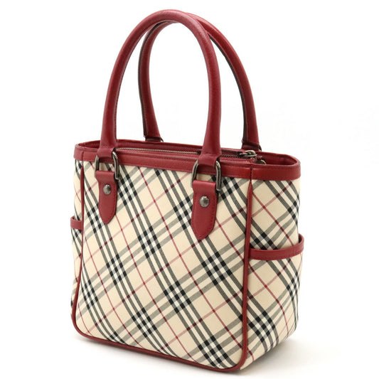 Burberry Nova Check Canvas Leather Tote Bag