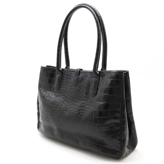 Longchamp Roseau Leather Tote Bag Black