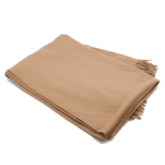 Hermes Cashmere Shawl Blanket Camel Brown