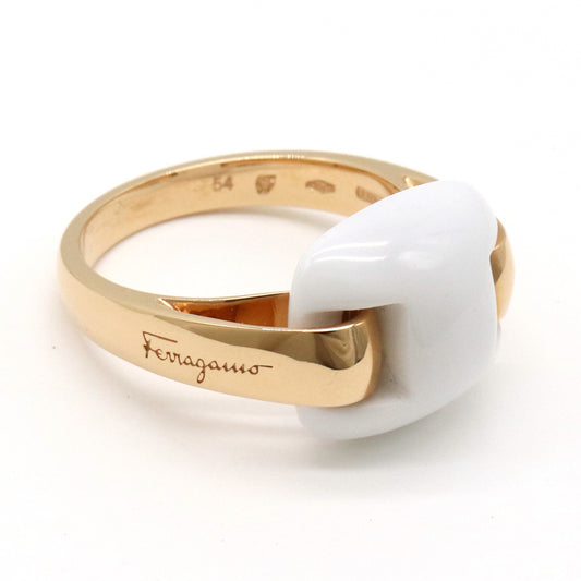 Salvatore Ferragamo Pink Gold Chalcedony Ring