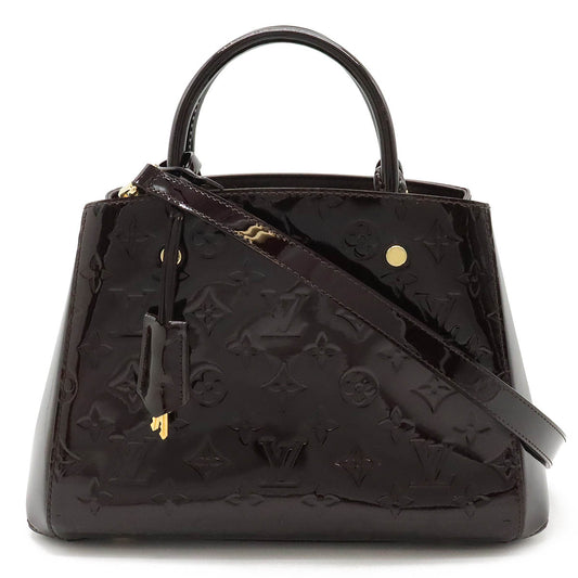 Louis Vuitton Montaigne BB Handbag Patent Leather