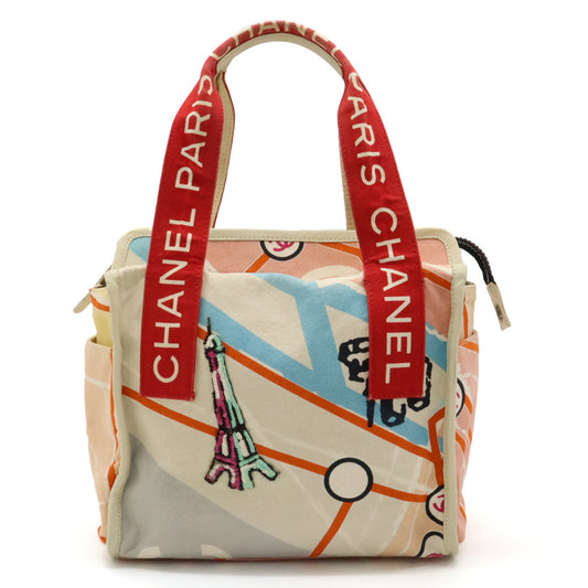 Chanel Canvas Sequin Cruise Line Paris Map Tote Bag