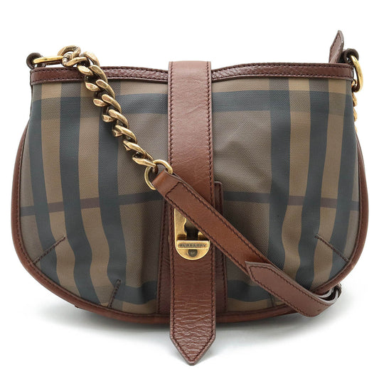 Burberry Smoked Check PVC Leather Shoulder Bag