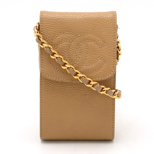 Chanel Caviar Skin Chain Pouch Crossbody