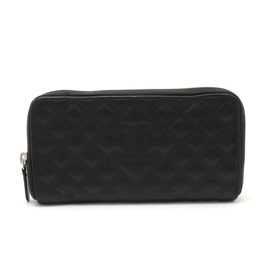 Chanel Leather Diamond Stitch Long Wallet