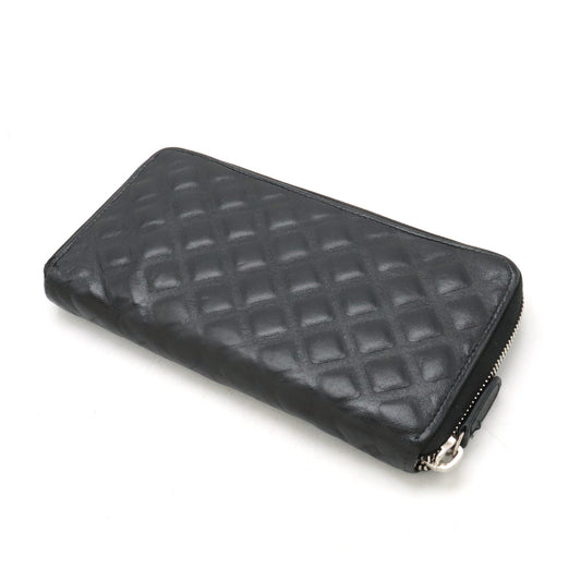 Chanel Leather Diamond Stitch Long Wallet