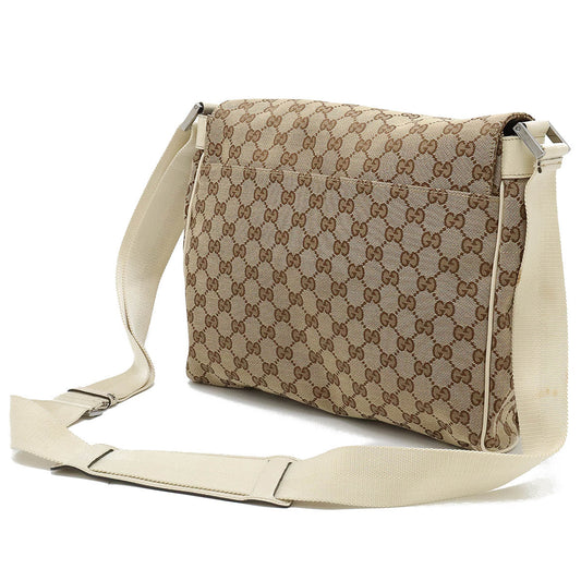 Gucci GG Canvas Leather Shoulder Bag 146236