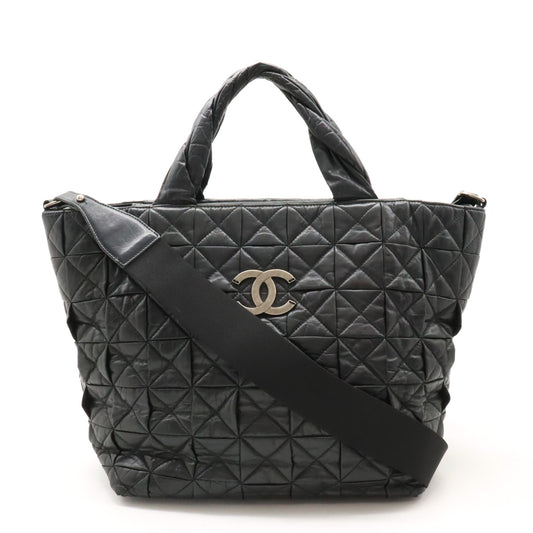 Chanel Quilted Leather Tote Bag Black