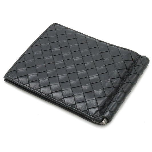 Bottega Veneta Leather Intrecciato Money Clip Wallet