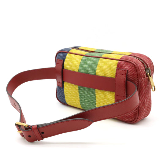 Gucci Canvas Leather Stripe Body Bag 2WAY