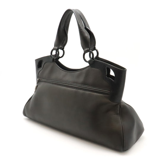 Cartier Marcello Handbag Black Leather