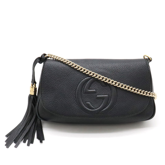 Gucci Soho Leather Shoulder Bag Black