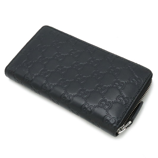 Gucci Leather Round Zip Wallet Black