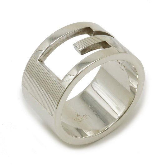 Gucci Branded G Wide Open Ring Silver