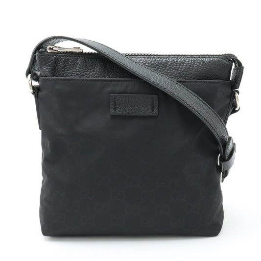 Gucci Nylon Leather Shoulder Bag Black