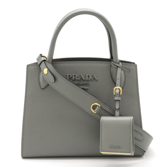 Prada Monochrome Small Leather Handbag 1BA156