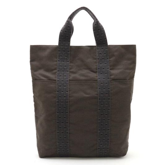 Hermes Herline Cabas Canvas Tote Bag Black