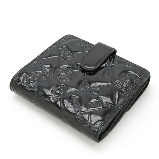 Chanel Patent Leather Icon Charm Wallet Black