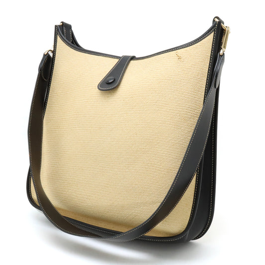 Hermes Evelyne GM Straw Box Calf Shoulder Bag