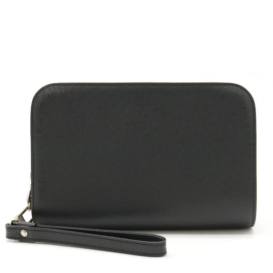 Louis Vuitton Taiga Baikal Clutch Bag Black