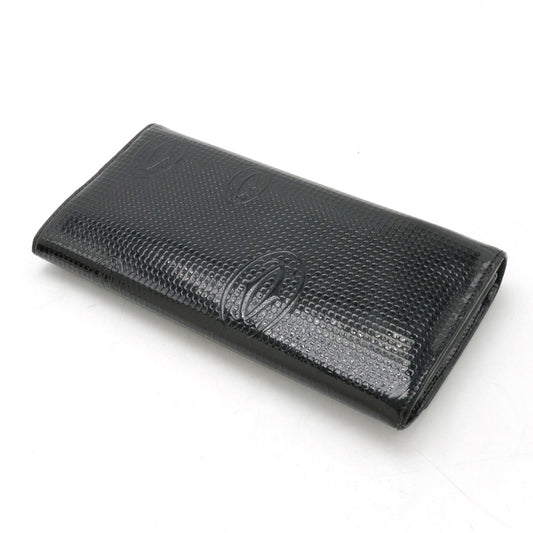 Cartier Patent Leather Happy Birthday Long Wallet Black