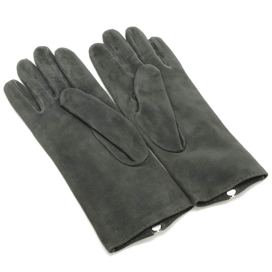 Hermes Suede Gloves Dark Gray