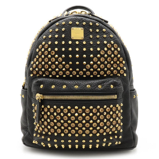 MCM Leather Studded Backpack Black