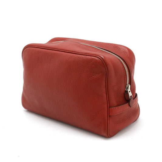 Hermes Victoria GM Clutch Red Leather