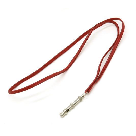 Hermes Leather Metal Dog Whistle Necklace