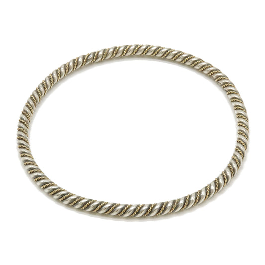 Tiffany & Co Twist Bangle Bracelet Silver Yellow Gold