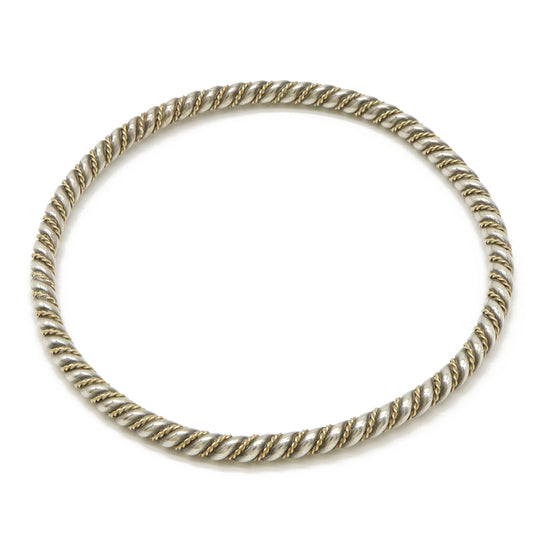 Tiffany & Co Twist Bangle Bracelet Silver Yellow Gold