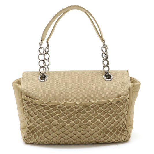 Chanel Canvas Leather Chain Shoulder Tote