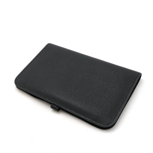 Hermes Dogon Duo GM Leather Bifold Wallet Black