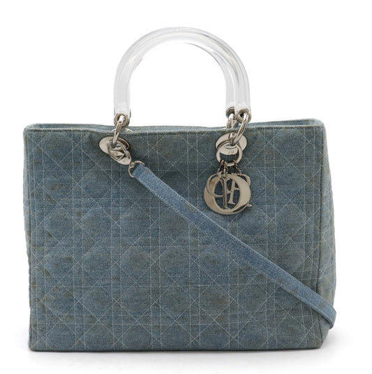 Dior Lady Dior Cannage Denim Handbag