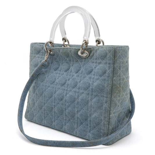 Dior Lady Dior Cannage Denim Handbag