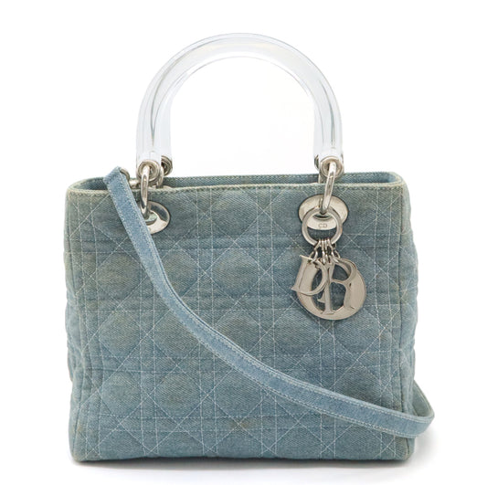 Dior Lady Dior Cannage Denim Handbag