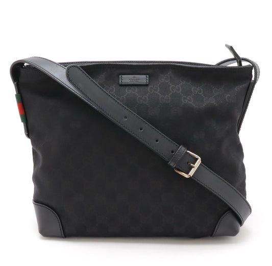 Gucci GG Canvas Leather Shoulder Bag Black