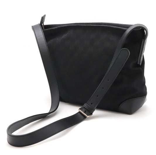 Gucci GG Canvas Leather Shoulder Bag Black