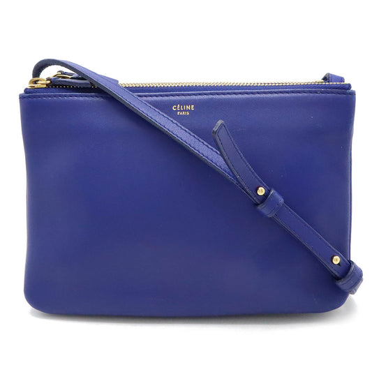 Celine Trio Small Lambskin Shoulder Bag Blue