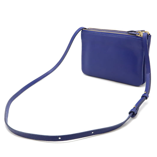 Celine Trio Small Lambskin Shoulder Bag Blue