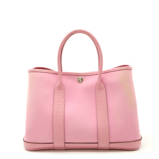 Hermes Garden Party TPM Tote Bag Pink Leather