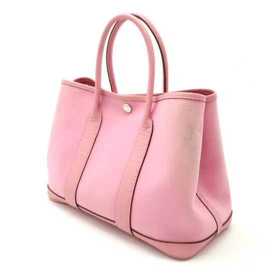 Hermes Garden Party TPM Tote Bag Pink Leather