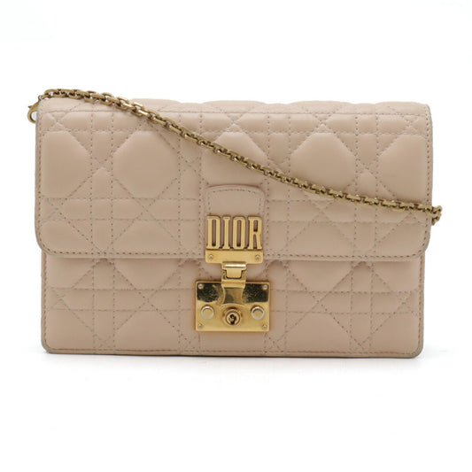 Dior Leather Chain Wallet Clutch Bag