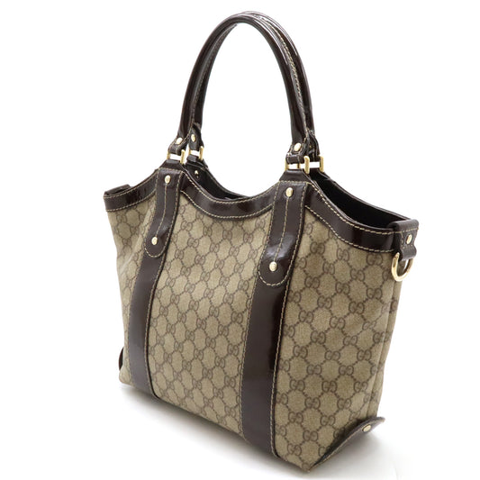 Gucci GG Supreme Ribbon Tote Bag PVC Leather