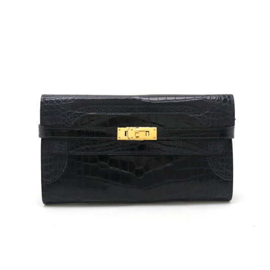 Hermes Kelly Wallet Long Alligator Bifold