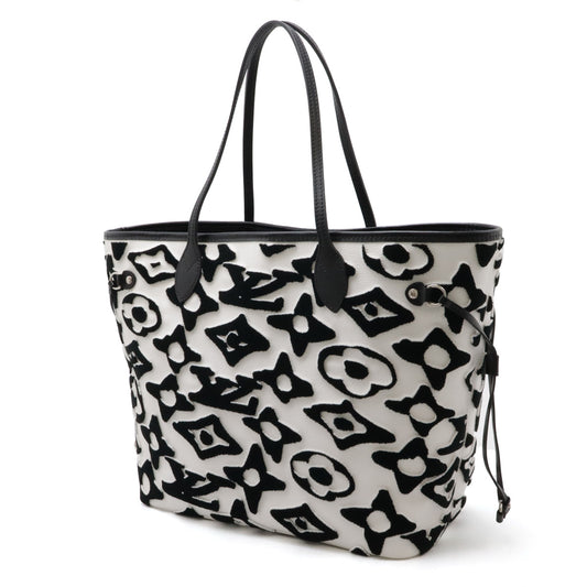 Louis Vuitton Neverfull MM Tote Bag Black White